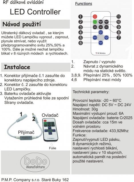 NÁSTĚNNÁ LED LAMPIČKA S DÁLKOVÝM OVLÁDÁNÍM MĚSÍČEK - obrázek 4