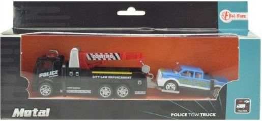 Teddies Auto odtahovka s jeřábem 2ks kov 18cm na zpětné natažení - obrázek 1
