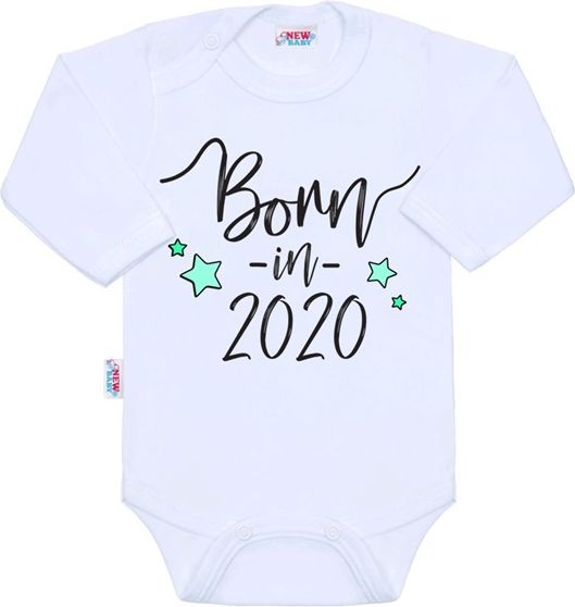 NEW BABY | S potiskem | Body s potiskem New Baby Born in 2020 | Bílá | 74 (6-9m) - obrázek 1