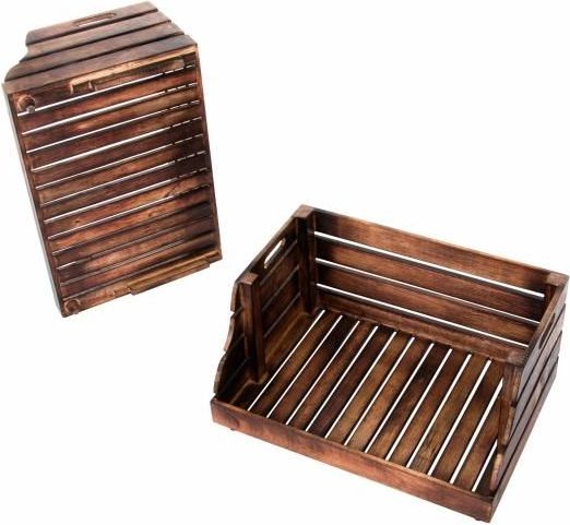 Divero D60457 Sada stohovatelných bedýnek vintage 2 kusy - obrázek 2