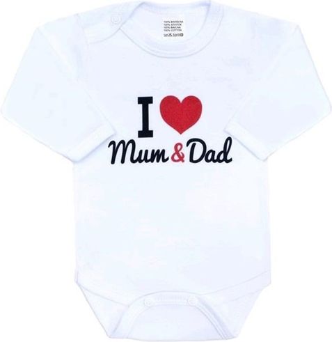 NEW BABY | I love Mum and Dad | Body s potiskem New Baby I Love Mum and Dad | Červená | 86 (12-18m) - obrázek 1