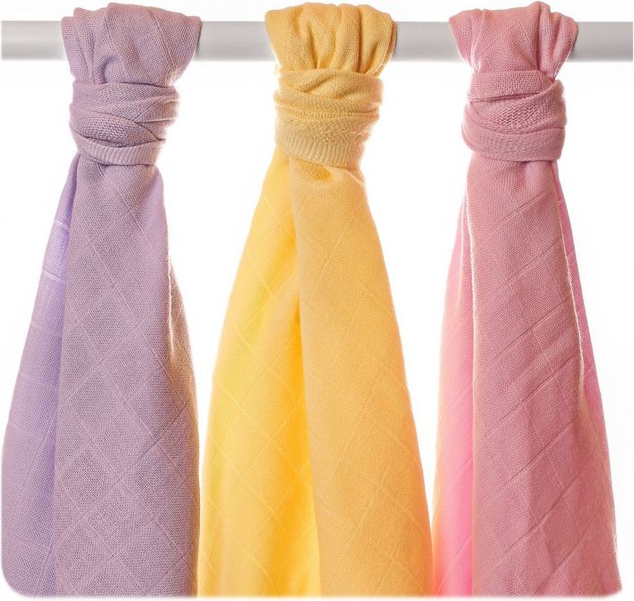 KIKKO Dětské osušky/pleny z biobavlny Staré časy 90x100 (3 ks) – pastels pro holky - obrázek 2