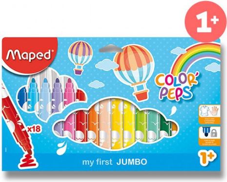Dětské fixy Maped Color´Peps Jumbo - 18 barev - obrázek 1