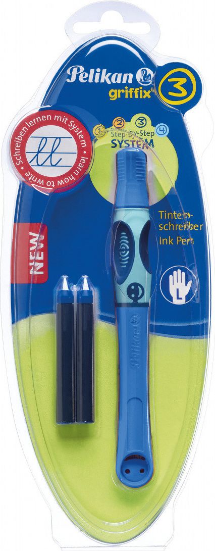 Inkoustový roller Griffix 3 pro leváky - modrý - obrázek 1