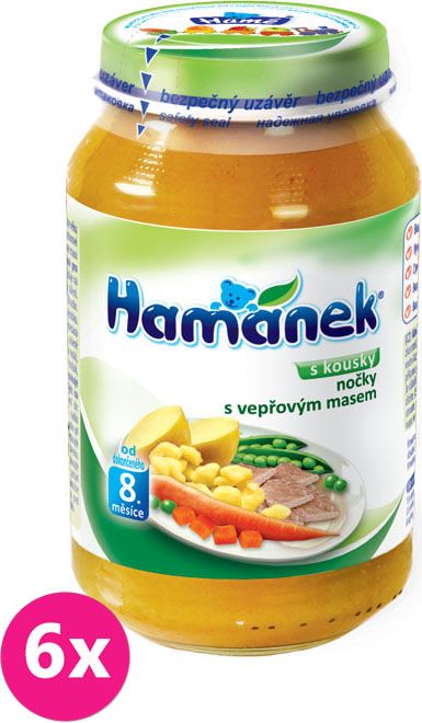 6x HAMÁNEK Nočky s vepřovými kousky (230 g) - maso-zeleninový příkrm - obrázek 1