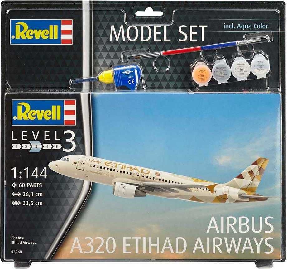 REVELL ModelSet letadlo 63968 - Airbus A320 Etihad Airways (1:144) - obrázek 4