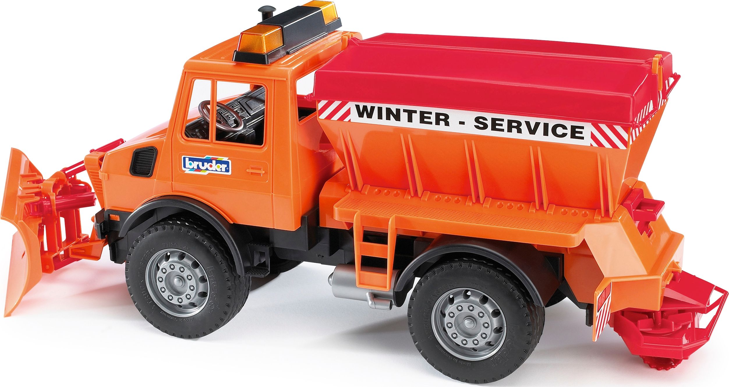 BRUDER 2572 Mercedes Benz Unimog s radlicí sypač - obrázek 1