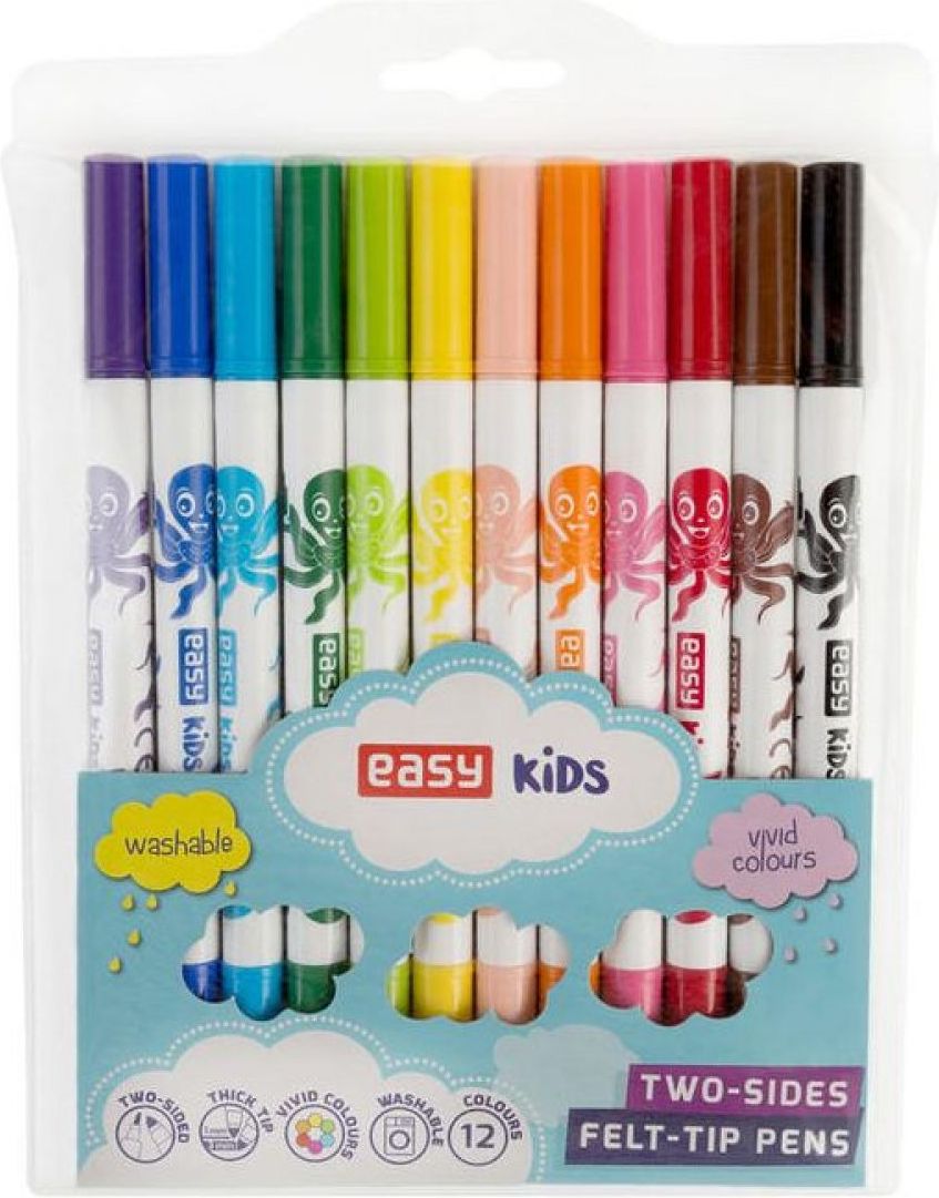 Easy Fixy Colours Oboustranné 12 barev vypratelné - obrázek 1