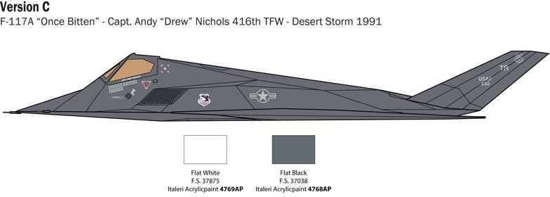 ITALERI Model Kit letadlo 2750 - F-117A NIGHTHAWK (1:48) - obrázek 4