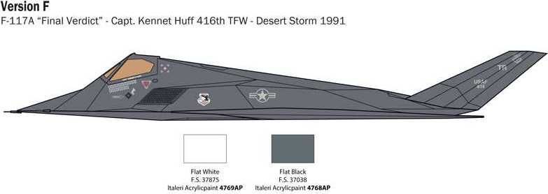 ITALERI Model Kit letadlo 2750 - F-117A NIGHTHAWK (1:48) - obrázek 7