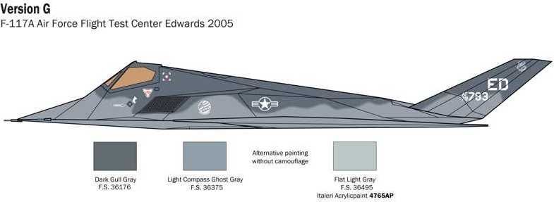 ITALERI Model Kit letadlo 2750 - F-117A NIGHTHAWK (1:48) - obrázek 8