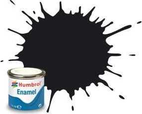 Humbrol barva email AA6392 - No 201 Black - Metallic - 14ml - obrázek 1