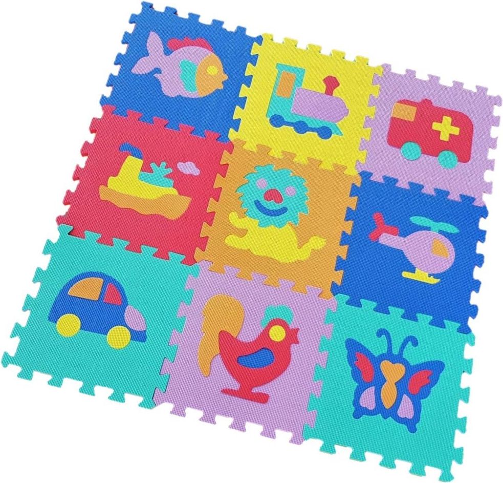 Pěnové puzzle zvířátka a dopravní prostředky 9 ks - obrázek 1