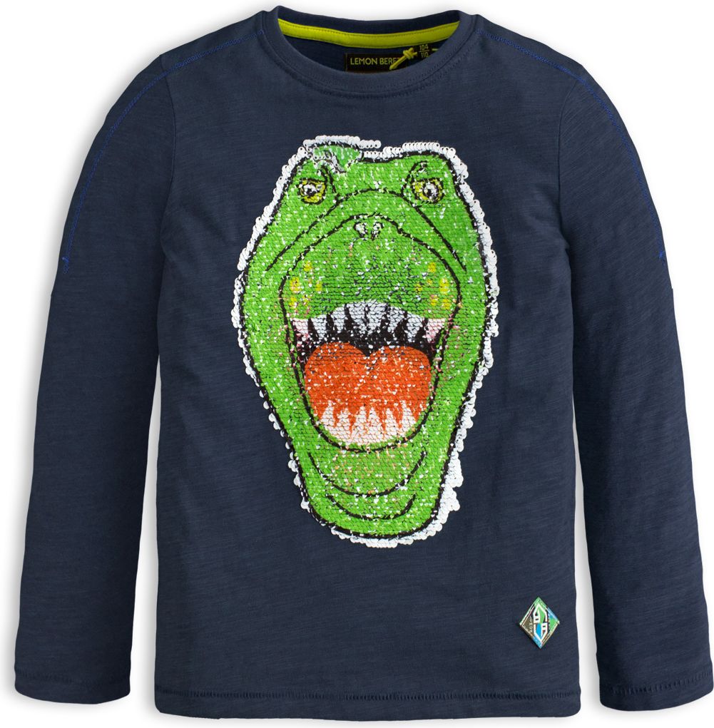 Chlapecké tričko s překlápěcími flitry LEMON BERET DINO tmavě modré Velikost: 128-134 - obrázek 1