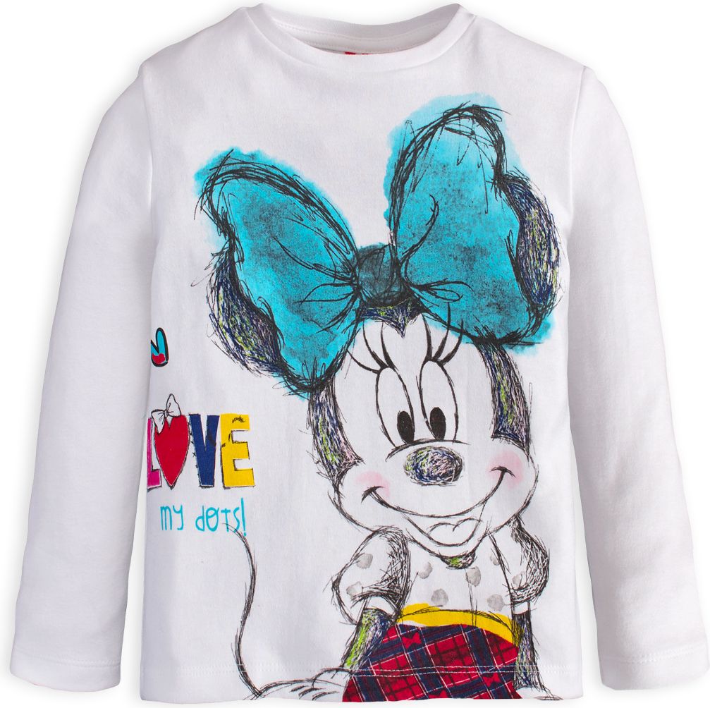 MINOTI Dívčí tričko DISNEY MINNIE LOVE bílé Velikost: 122 - obrázek 1