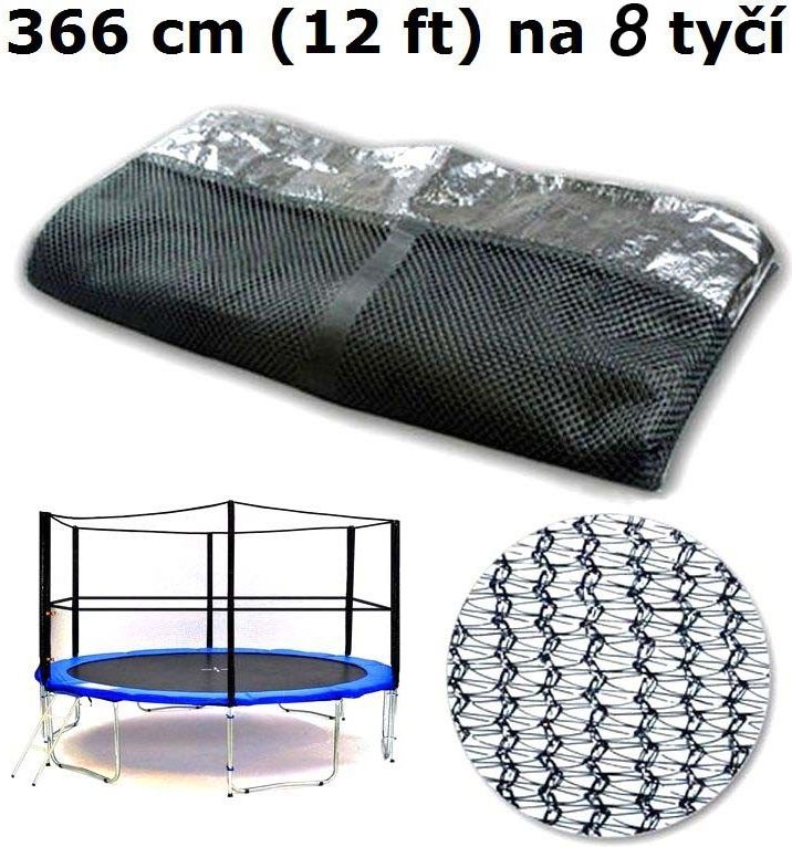 Ochranná síť na trampolínu 366 cm (12 ft) na 8 tyčí - obrázek 1