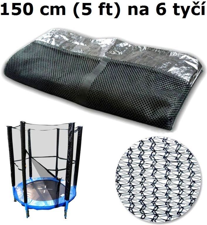 Ochranná síť na trampolínu 150 cm (5 ft) na 6 tyčí - obrázek 1