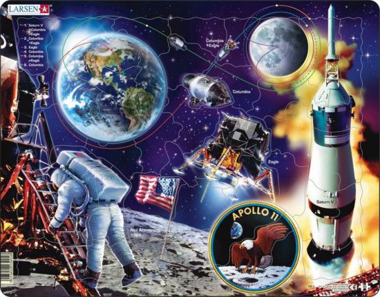 LARSEN Puzzle Apollo 11, 50 dílků - obrázek 1
