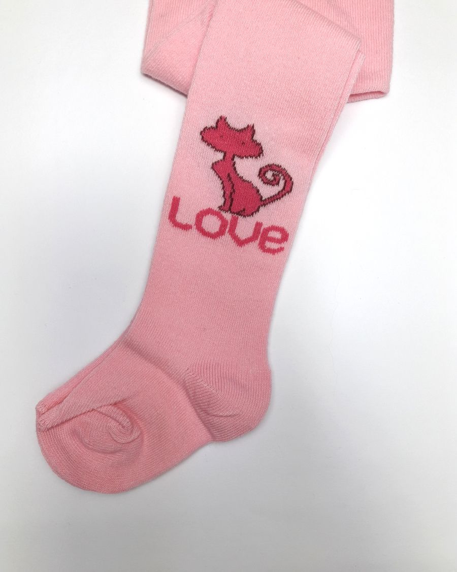 Dívčí punčocháče Love - růžová - obrázek 2