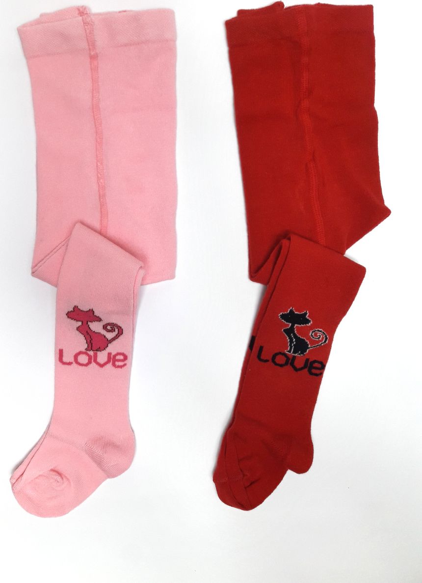 Dívčí punčocháče Love - růžová - obrázek 3