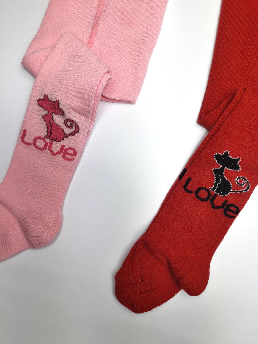 Dívčí punčocháče Love - růžová - obrázek 4