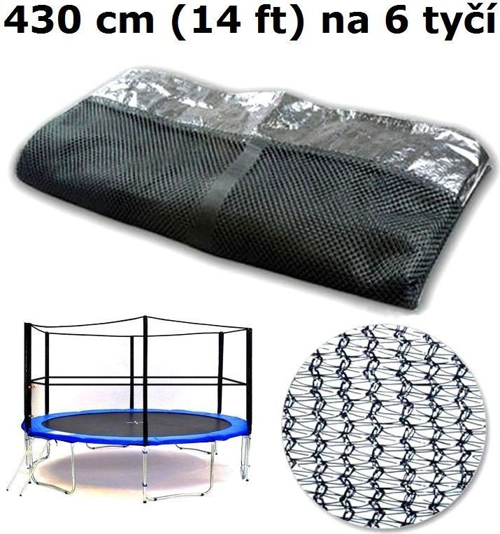 Ochranná síť na trampolínu 430 cm (14 ft) na 6 tyčí - obrázek 1