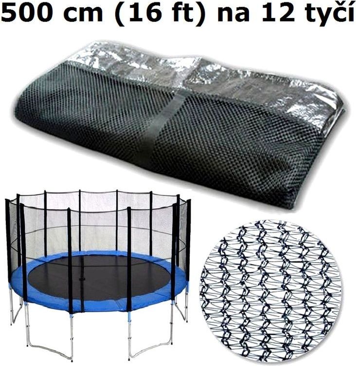 Ochranná síť na trampolínu 500 cm (16 ft) na 12 tyčí - obrázek 1