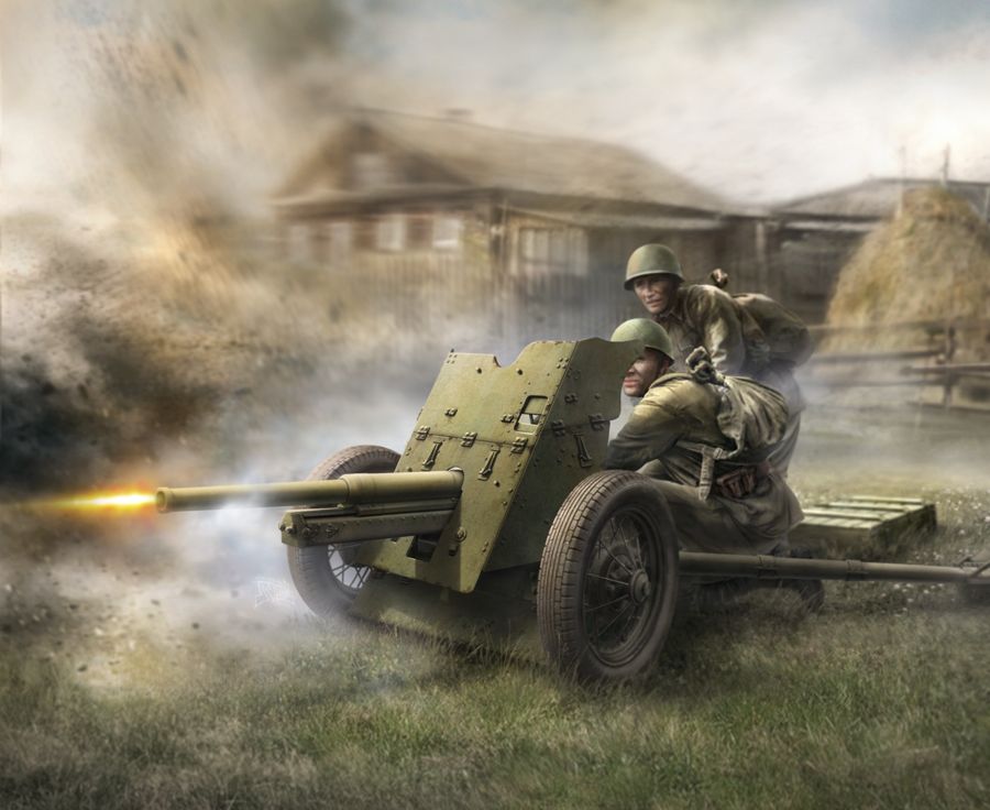 ZVEZDA Wargames (WWII) figurky 6112 - Soviet Gun 45mm (1:72) - obrázek 2