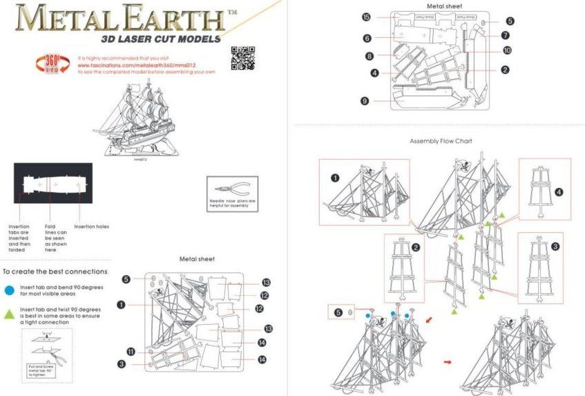 METAL EARTH 3D puzzle Black Pearl (Černá perla) - obrázek 5