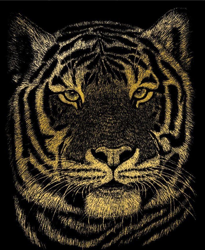 ROYAL & LANGNICKEL Zlatý škrabací obrázek Tygr - obrázek 1