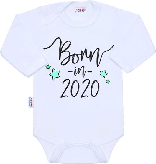 NEW BABY | S potiskem | Body s potiskem New Baby Born in 2020 | Bílá | 56 (0-3m) - obrázek 1