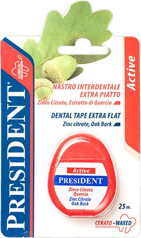 PresiDENT Active Dent.niť vosk. extra plochá 25m - obrázek 1