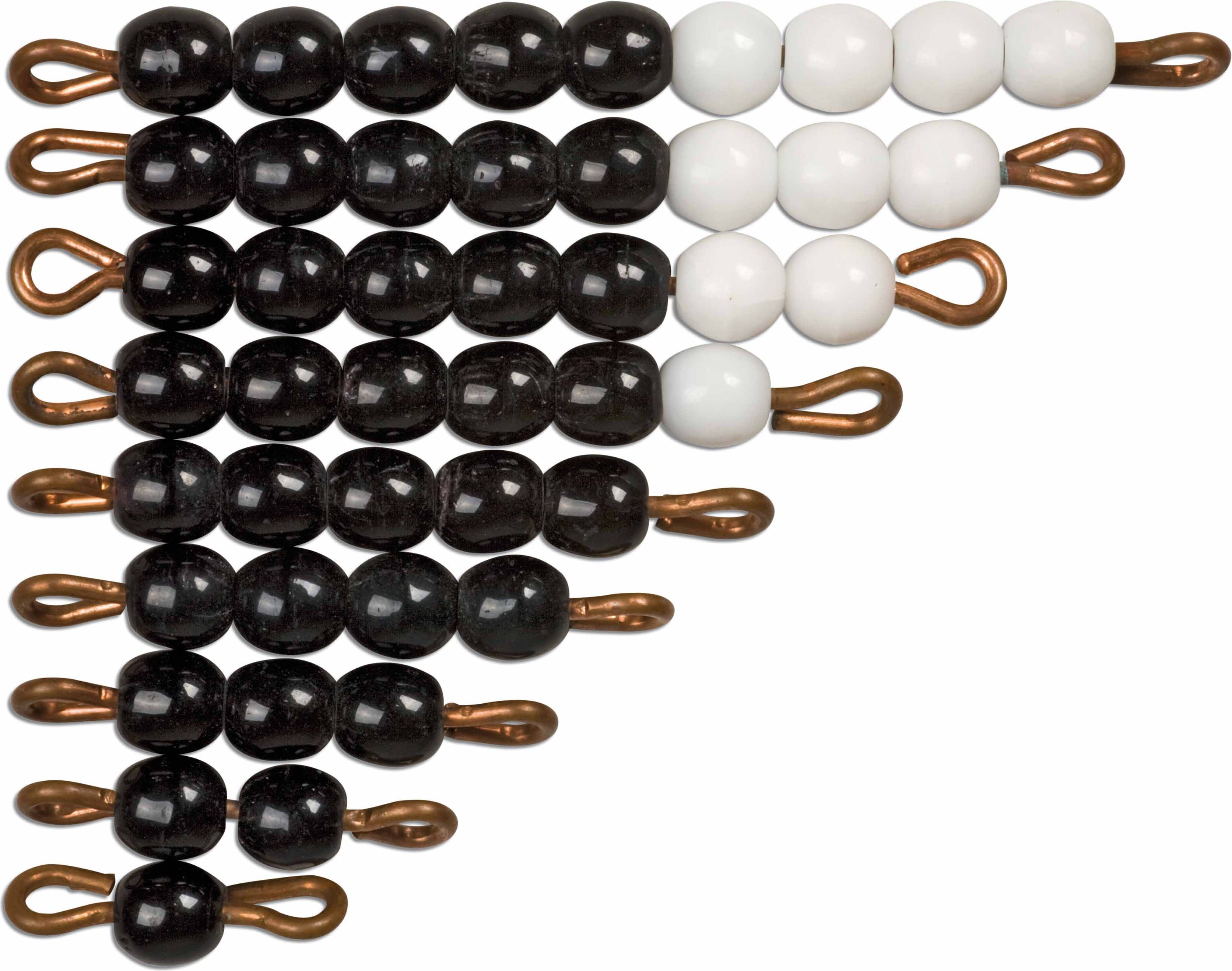 Nienhuis Montessori Black And White Bead Stairs - 1 Set: Individual Beads Glass - obrázek 1