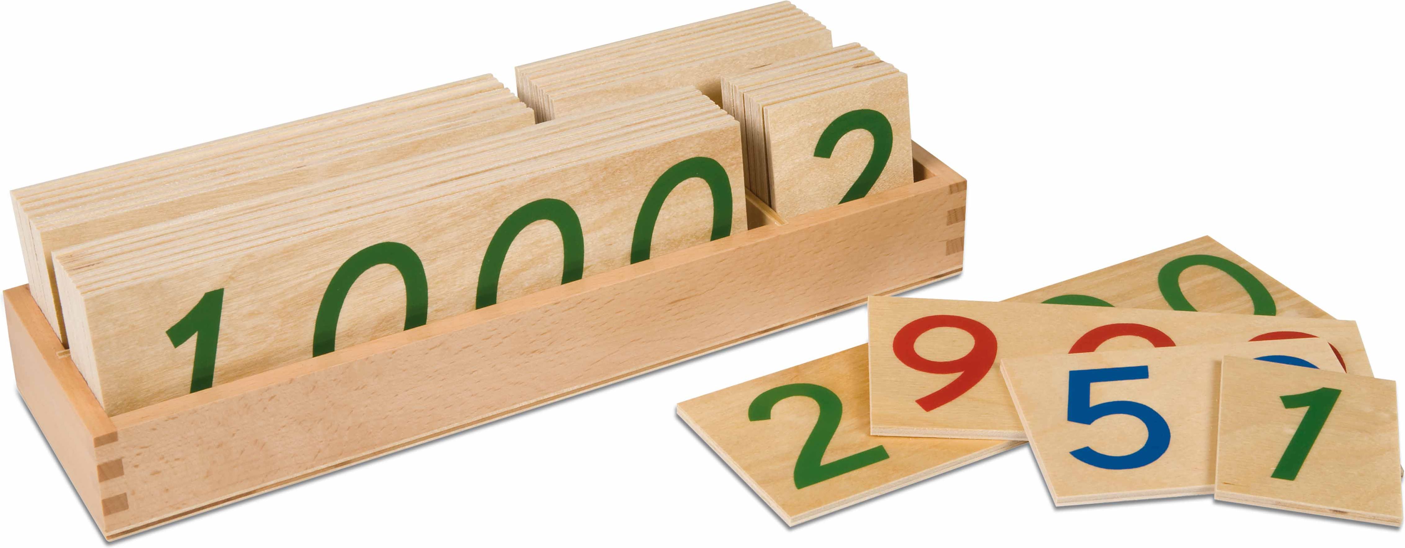 Nienhuis Montessori Large Number Cards 1-9000: Wood - obrázek 1