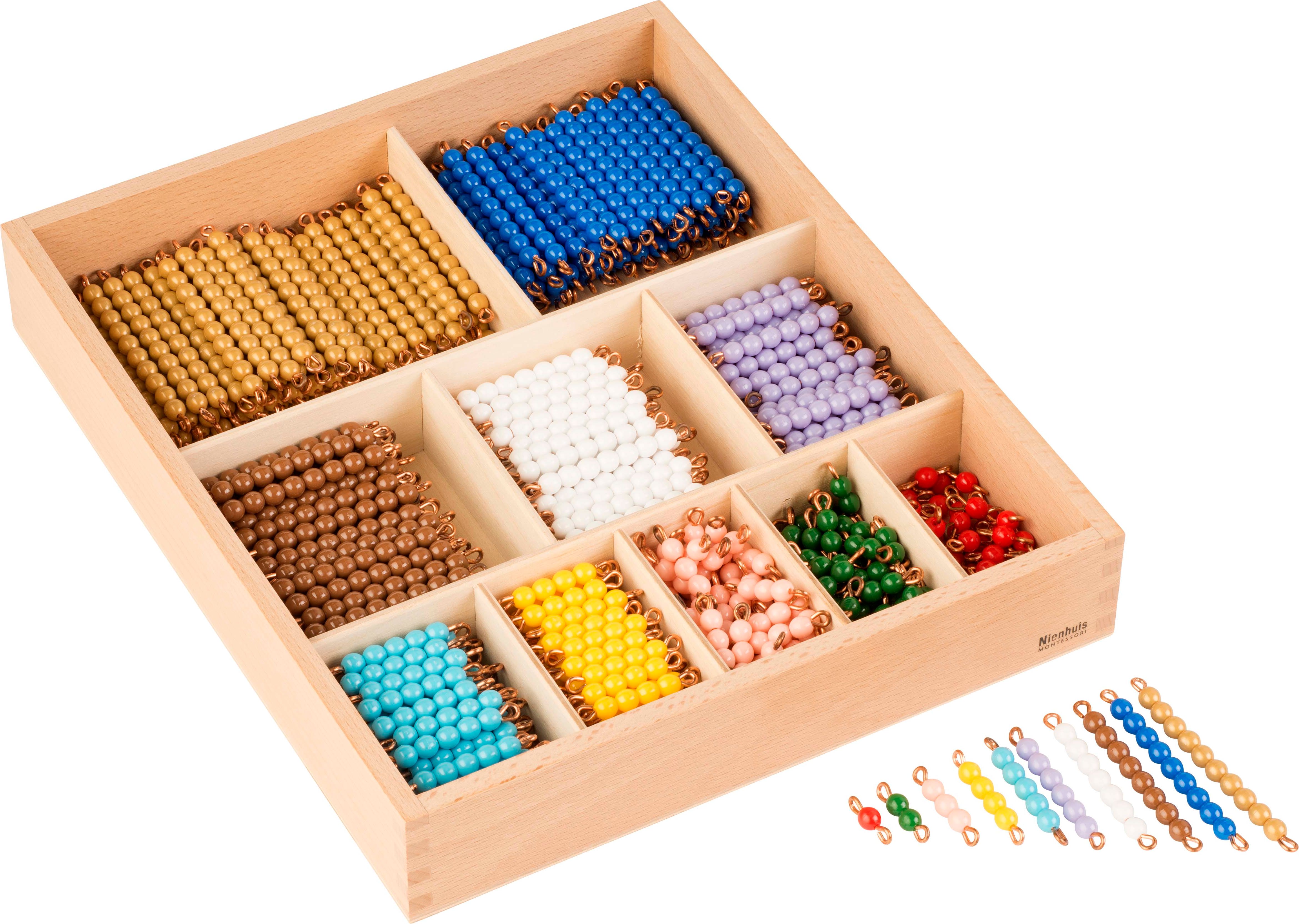 Nienhuis Montessori Decanomial Bead Bar Box: Individual Beads Nylon - obrázek 1