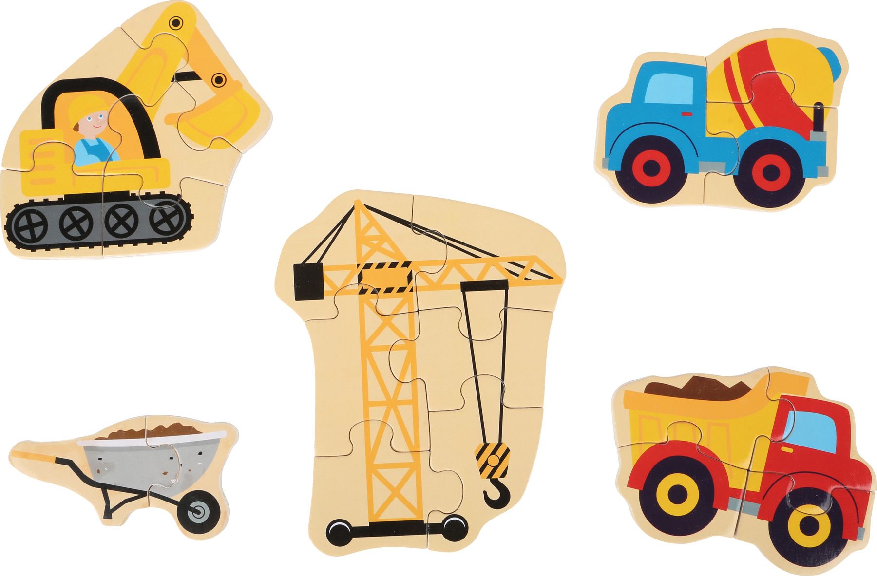 Legler Small Foot Dřevěné puzzle stavební stroje - obrázek 2