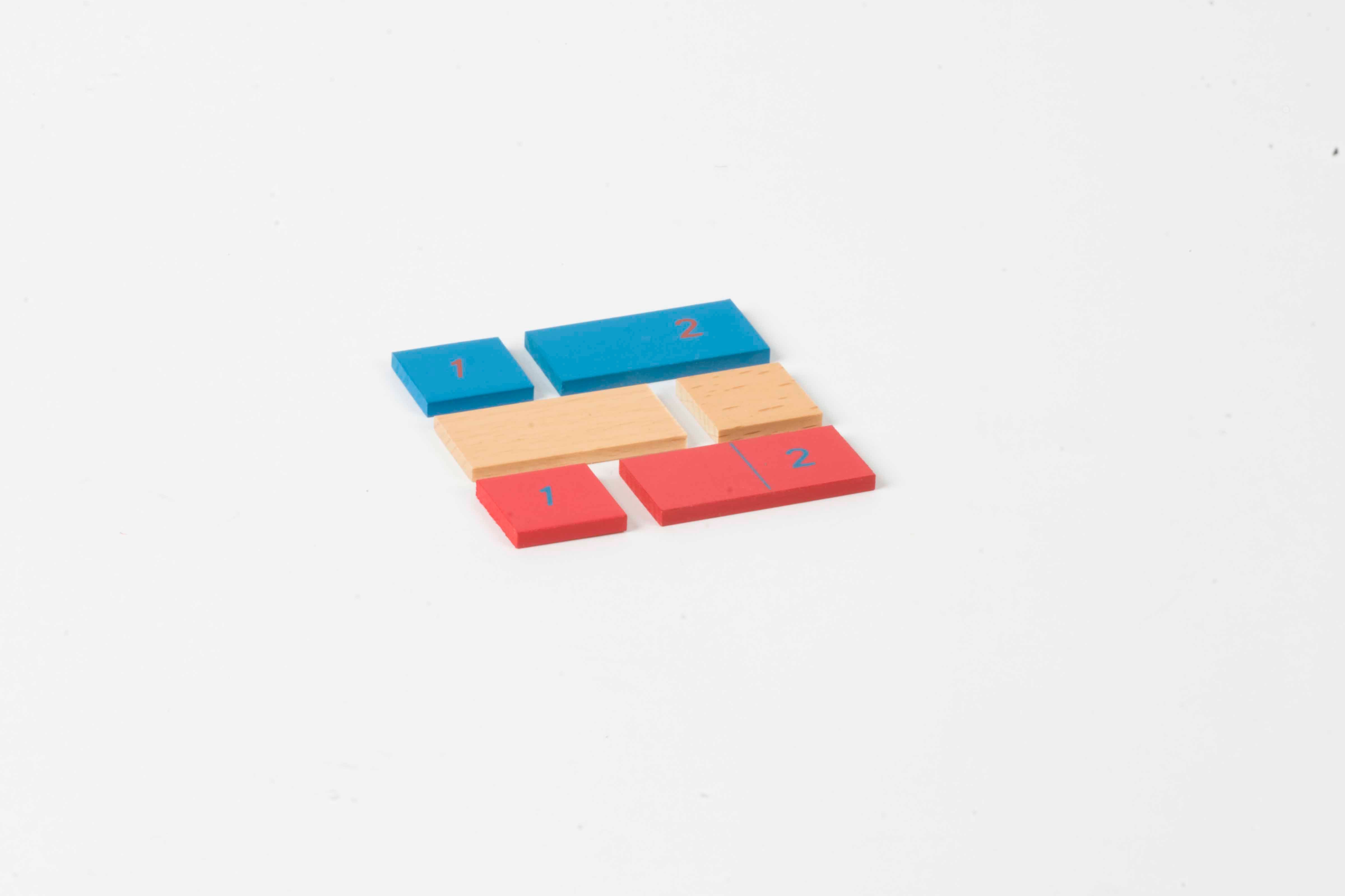 Nienhuis Montessori First 2 Strips For Addition / Subtraction Strip Board: Red / Blue / Natural - obrázek 1