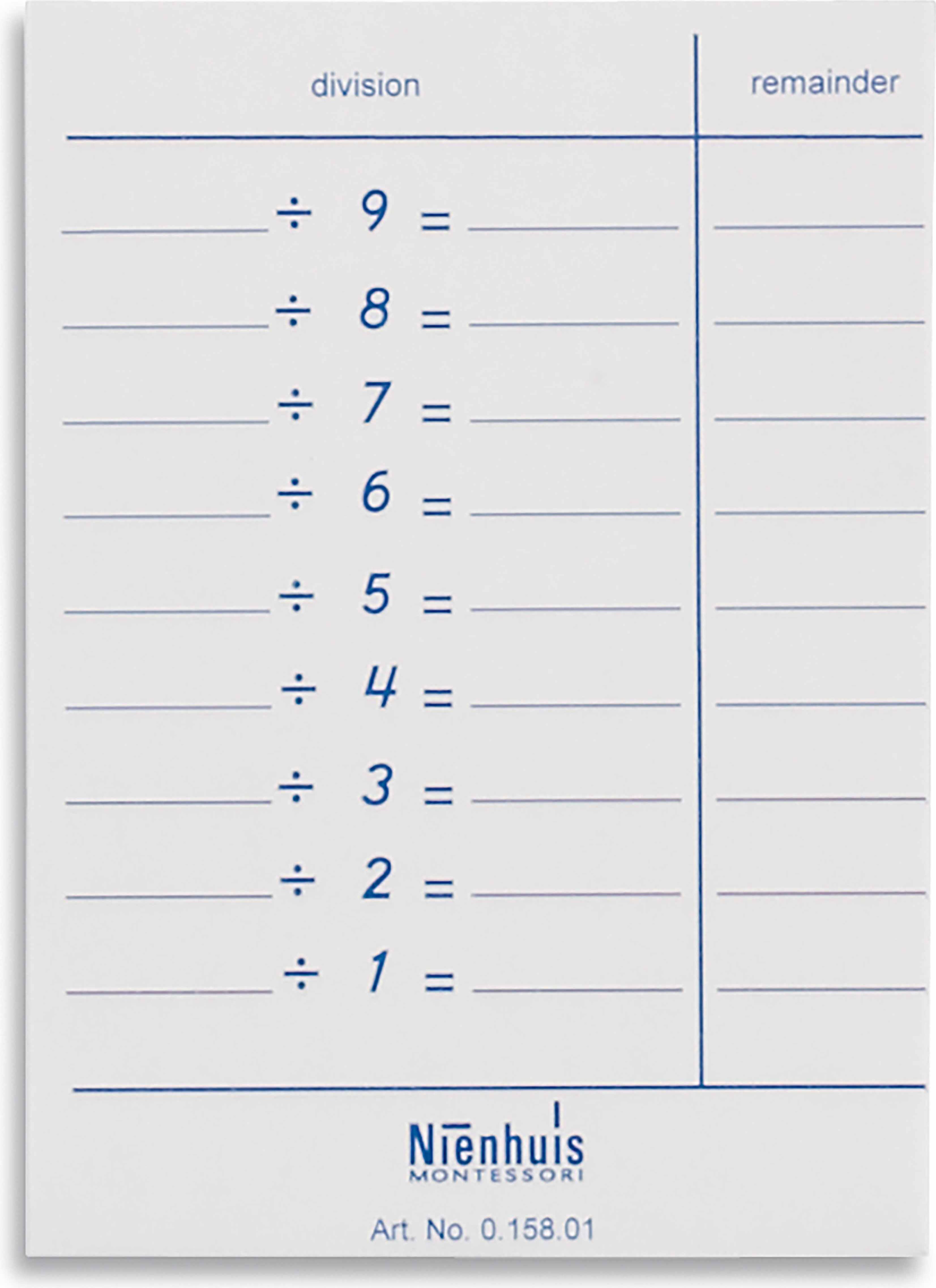 Nienhuis Montessori Division Tables - obrázek 1