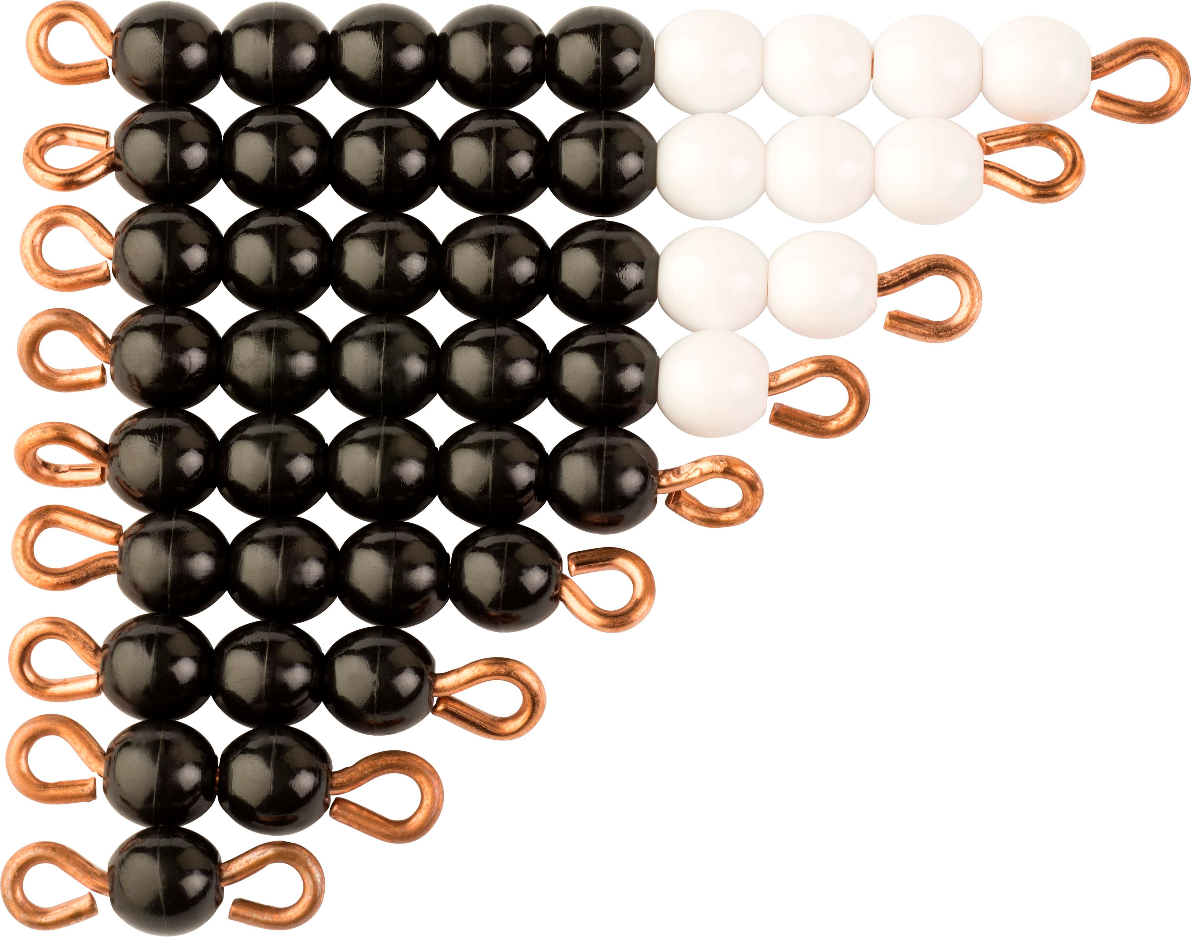 Nienhuis Montessori Black And White Bead Stairs - 1 Set: Individual Beads Nylon - obrázek 1