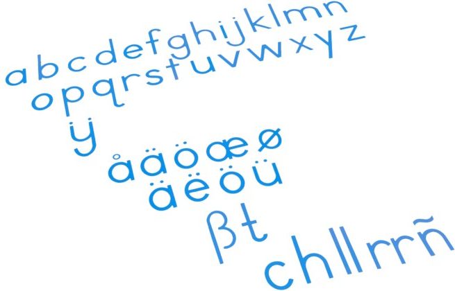 Nienhuis Montessori Medium Movable Alphabet: International Print - Blue - obrázek 1