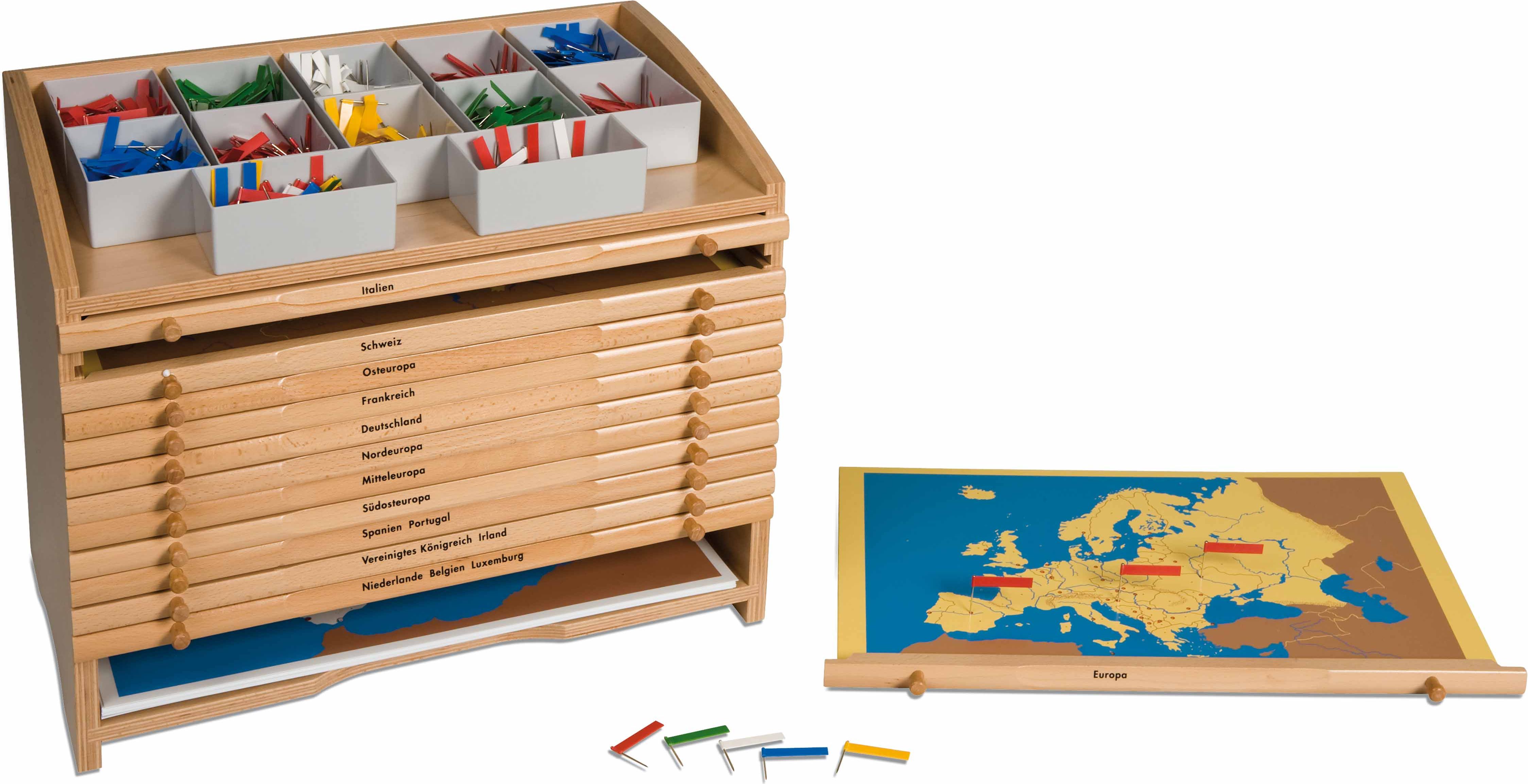 Nienhuis Montessori 17002 Cabinet of Europe (German version) - obrázek 1