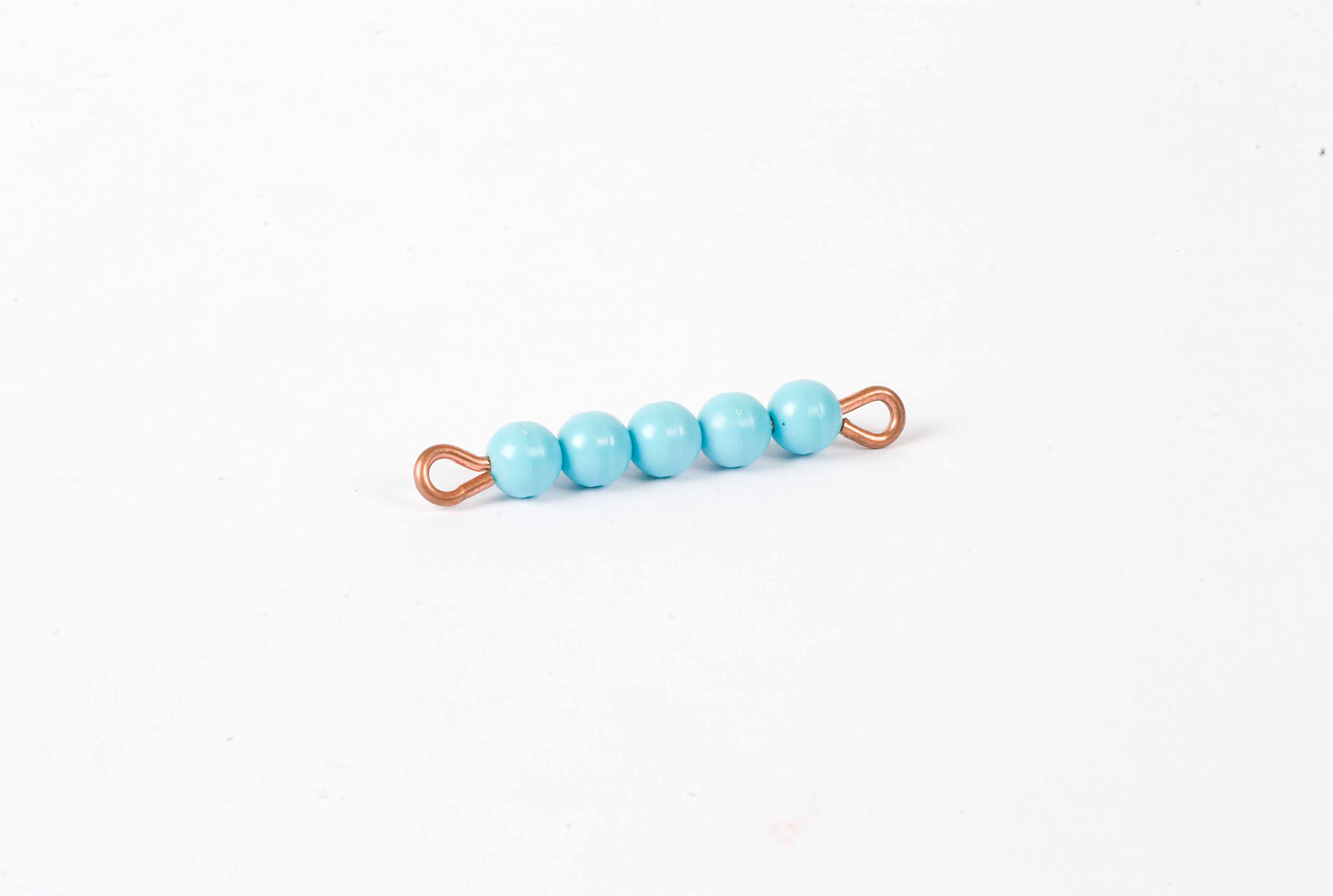 Nienhuis Montessori Individual Nylon Bead Bar Of 5 : Light Blue - obrázek 1