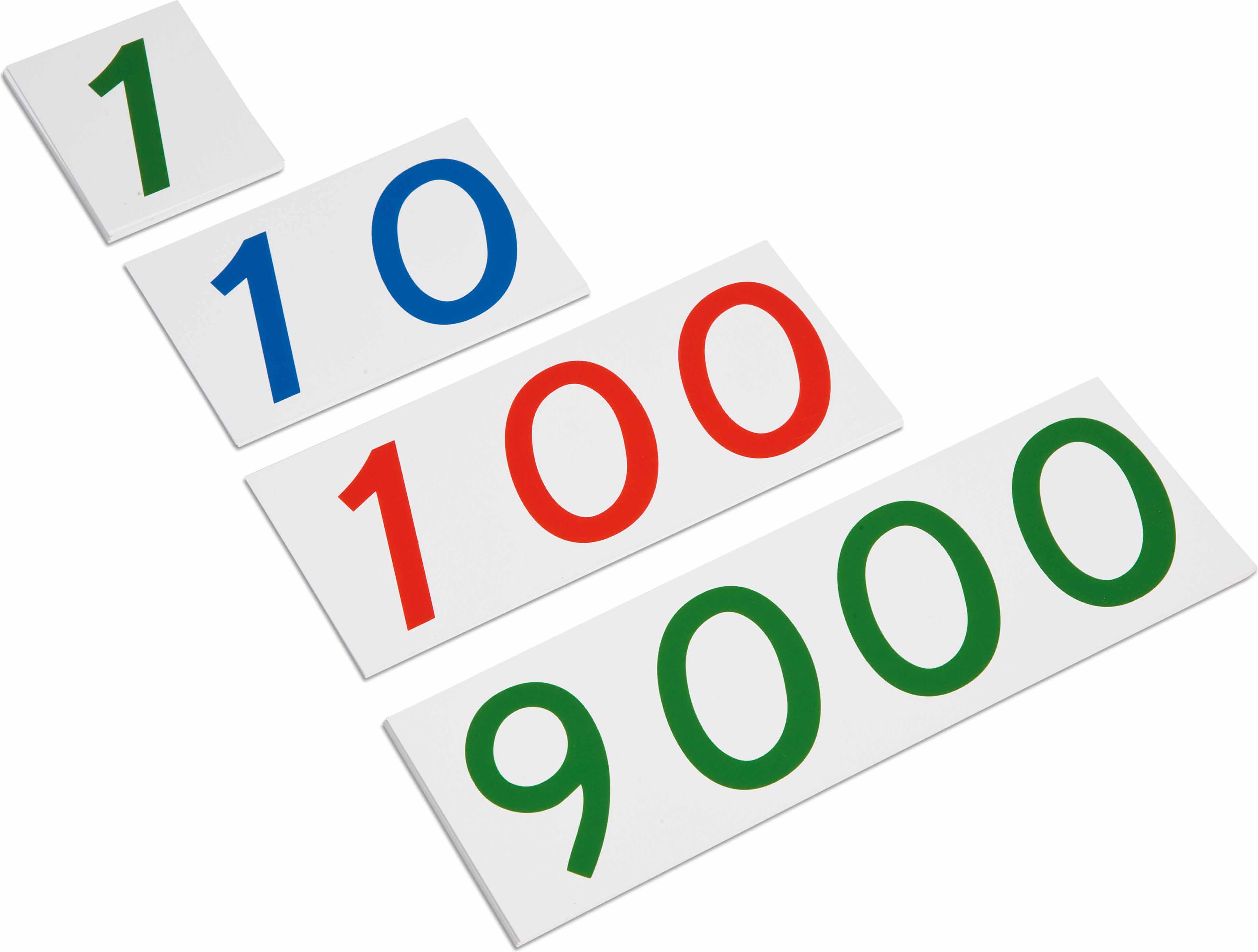 Nienhuis Montessori Large Number Cards 1-9000: Plastic - obrázek 1