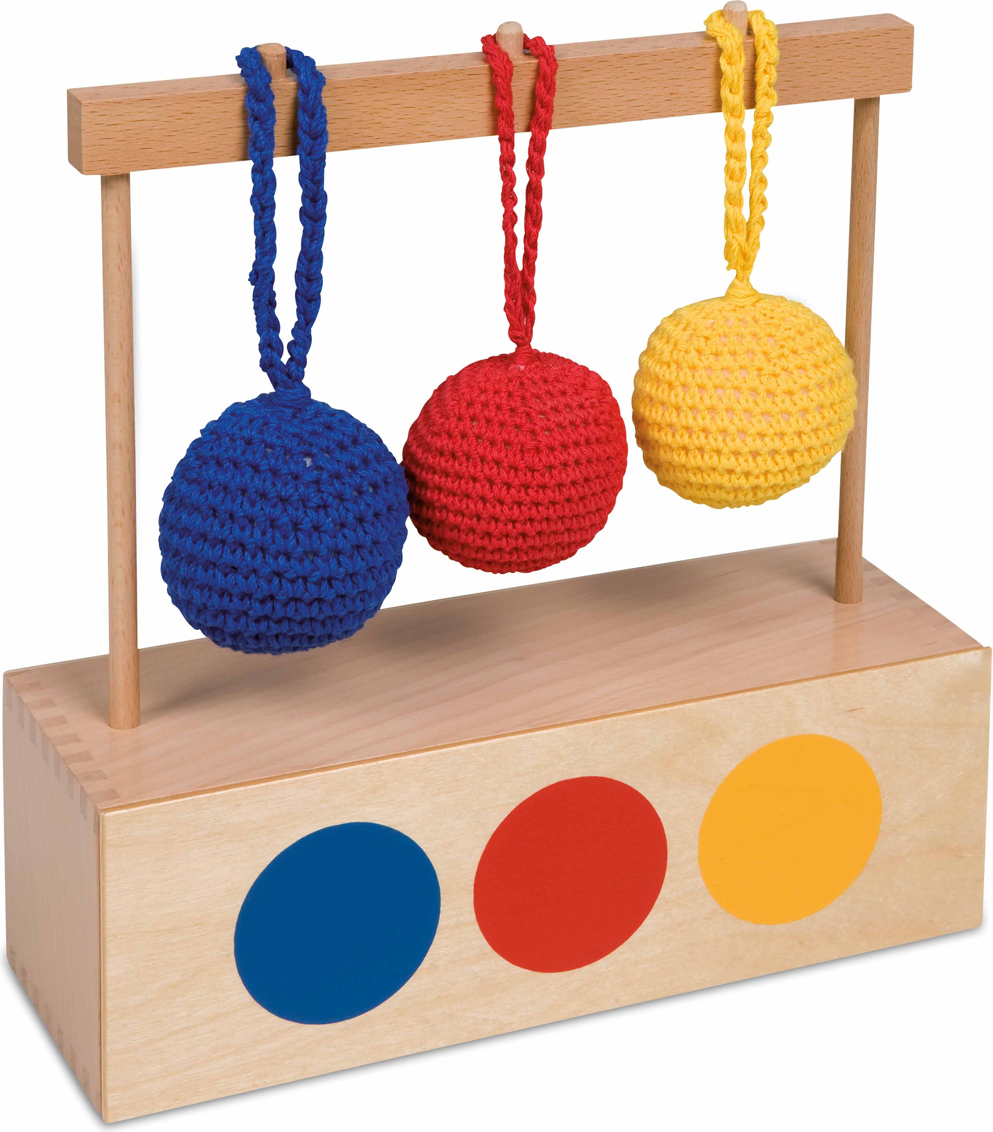 Nienhuis Montessori Imbucare Box With 3 Colored Knit Balls - obrázek 1