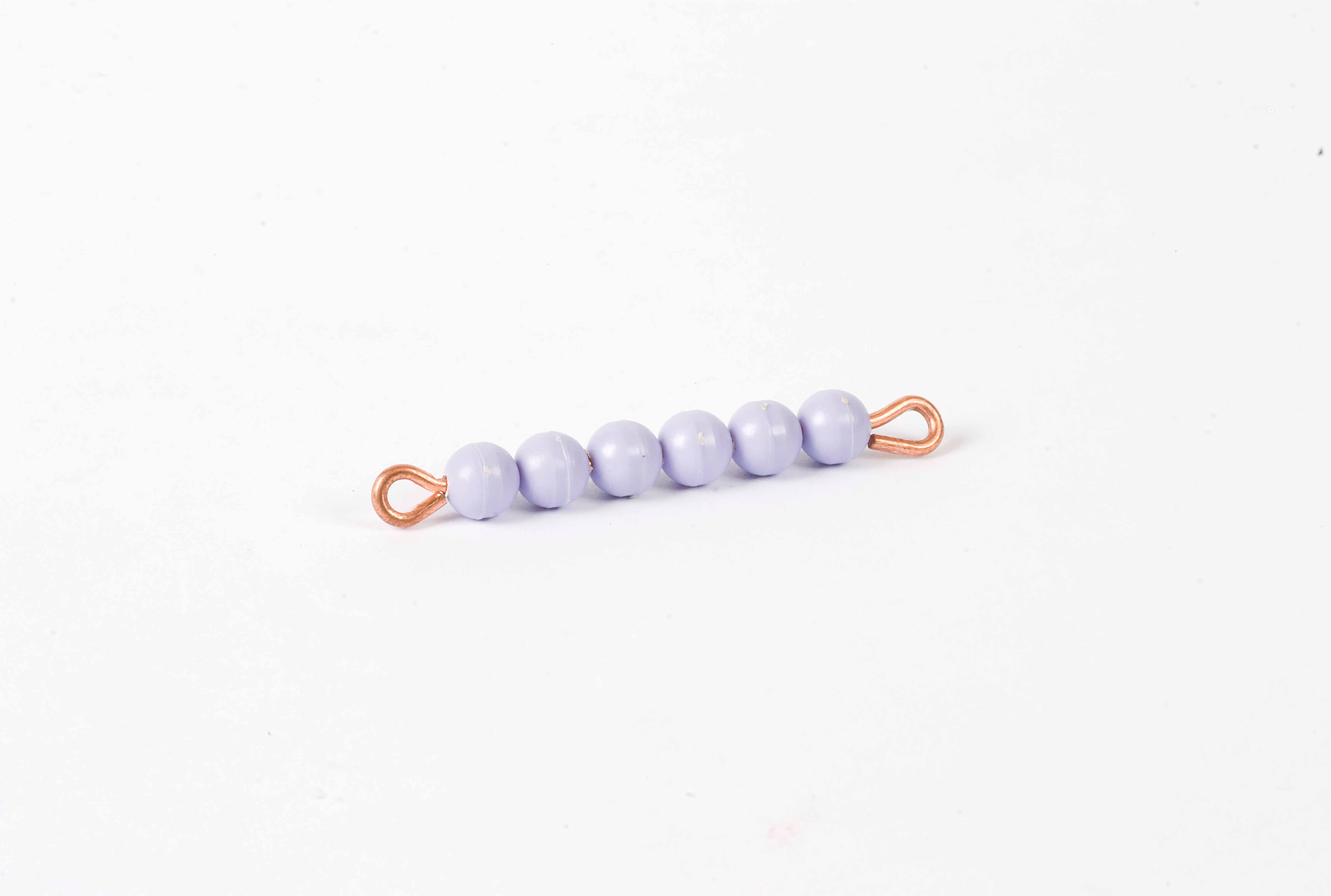 Nienhuis Montessori Individual Nylon Bead Bar Of 6 : Purple - obrázek 1