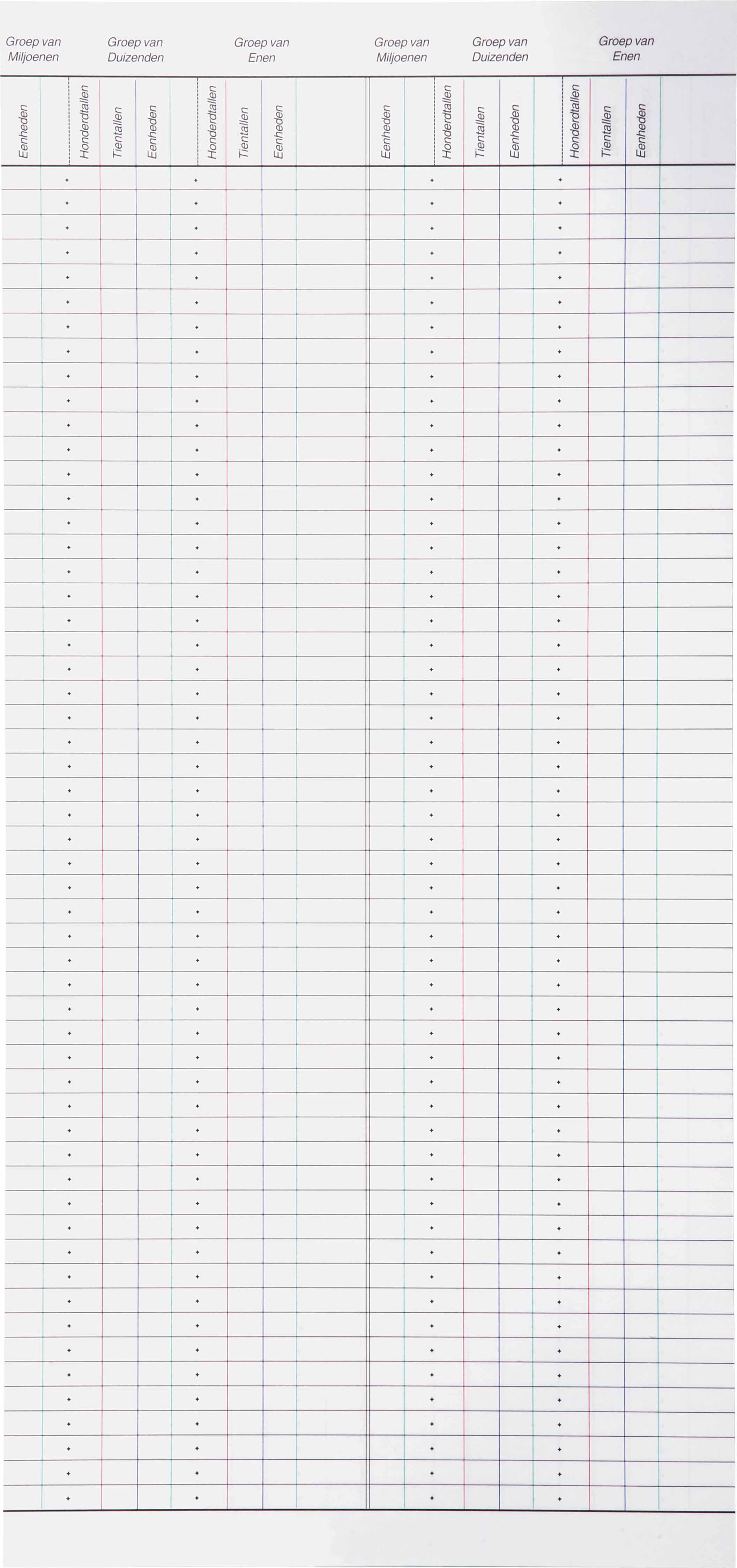 Nienhuis Montessori 15400 Large Bead Frame Paper (50) (Dutch version) - obrázek 1