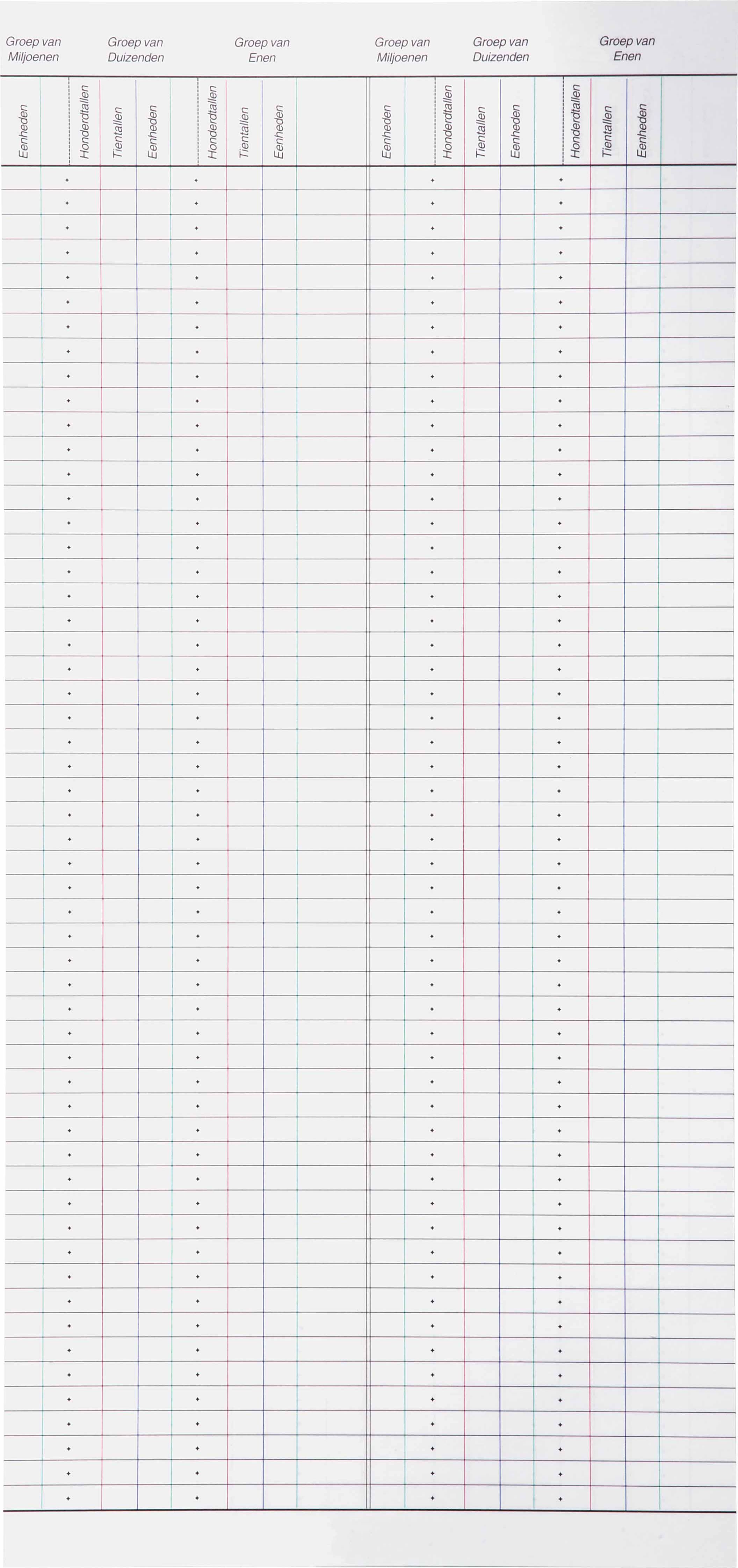 Nienhuis Montessori 15400 Large Bead Frame Paper (50) (Dutch version) - obrázek 1