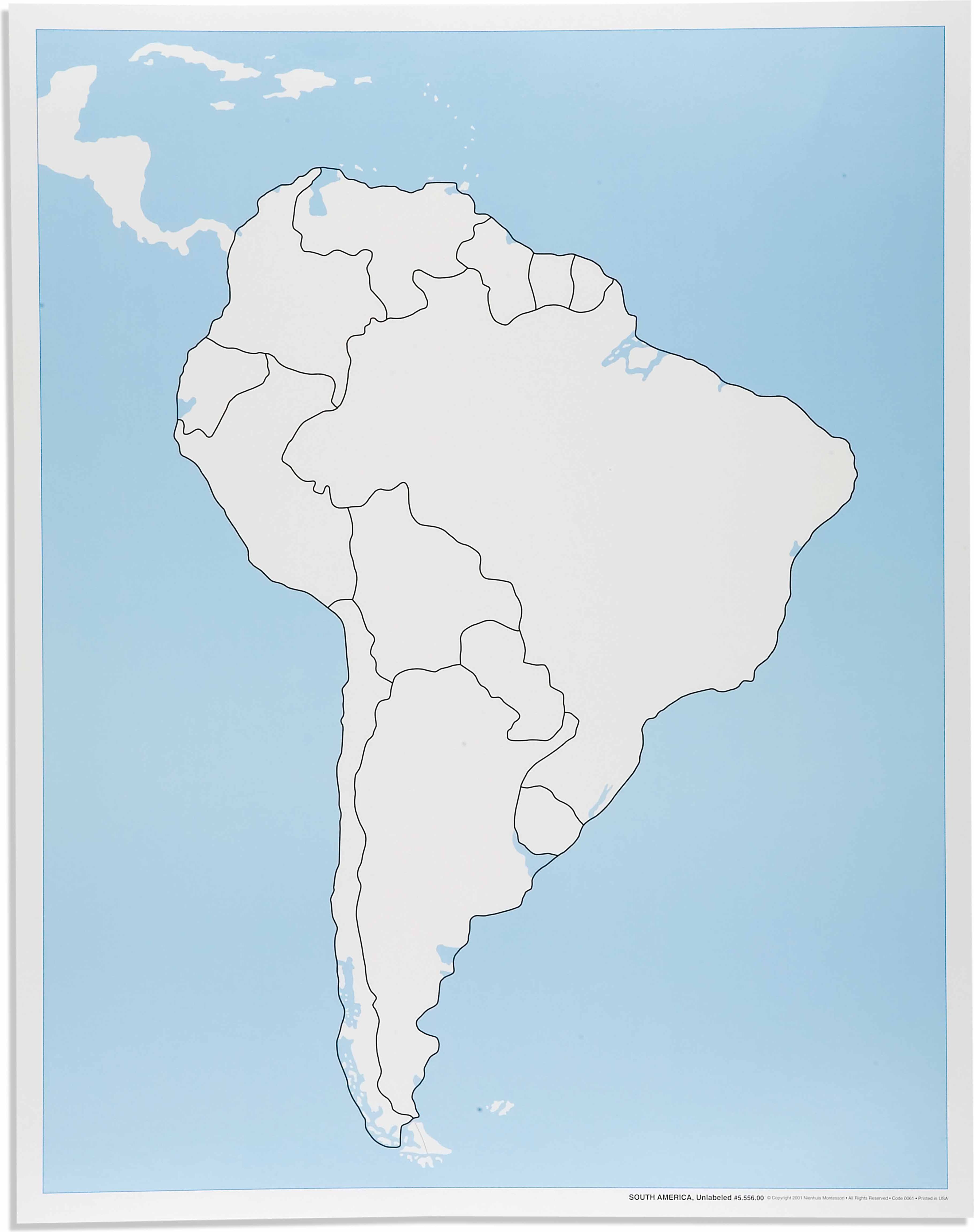 Nienhuis Montessori South America Control Map: Unlabeled - obrázek 1