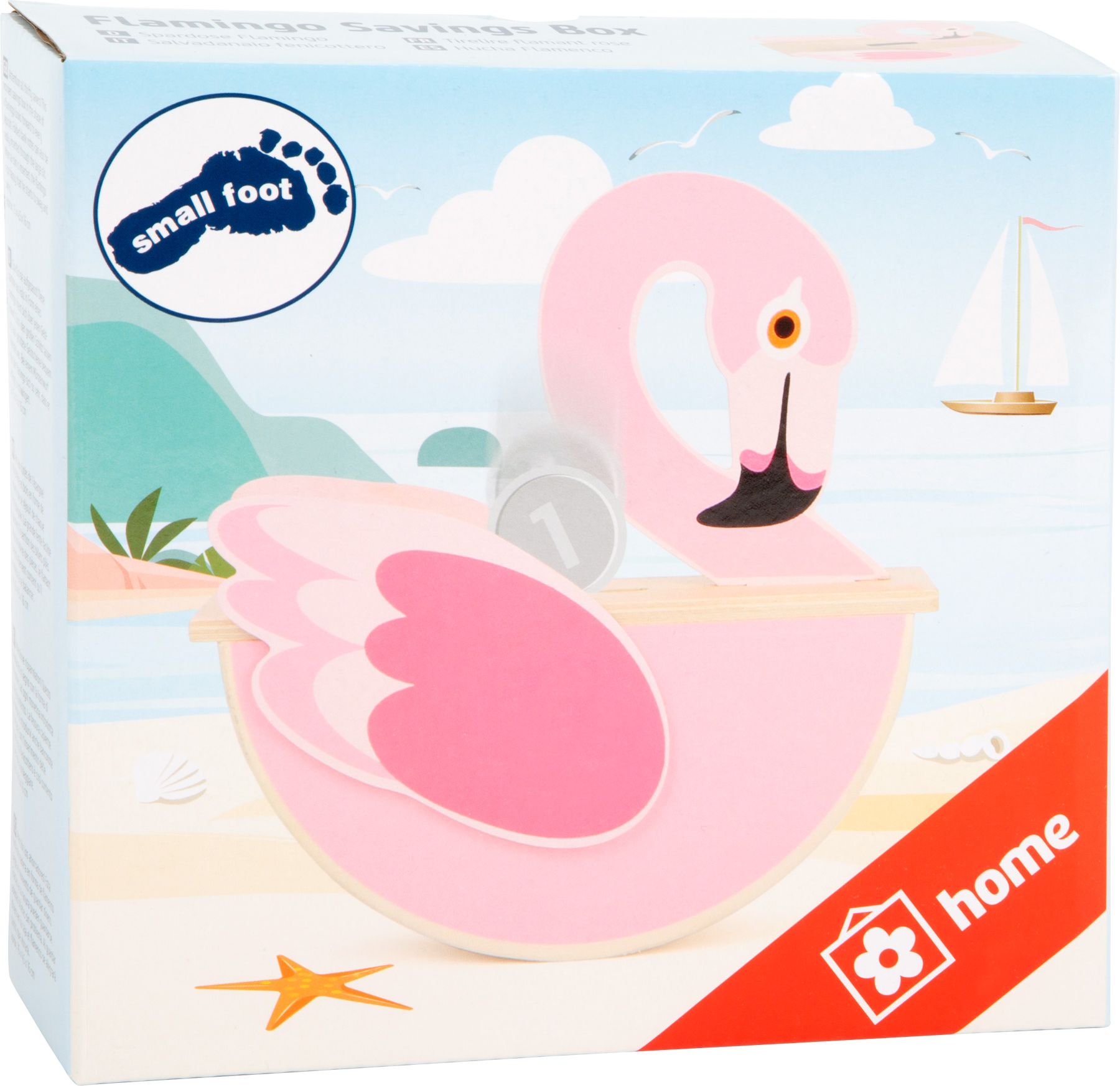 Legler Small Foot Dřevěná pokladnička Varianta: Plameňák - obrázek 4