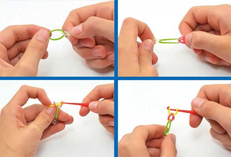 200ks gumičky loom bands na náramky + svorky + háček - obrázek 4